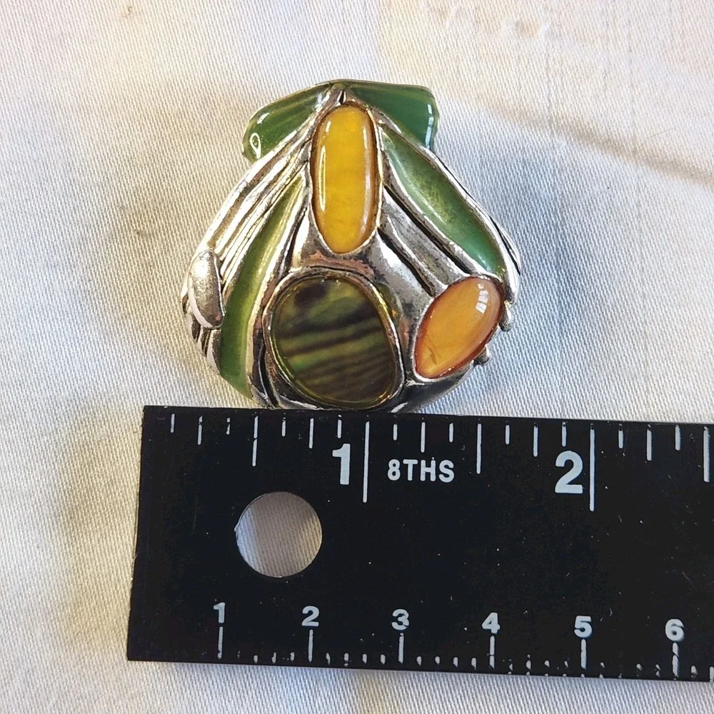 Vintage Green Abalone‎ Shell Brooch Pendant Ocean Summer Pin Beach Jewelry Gift